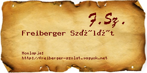 Freiberger Szólát névjegykártya